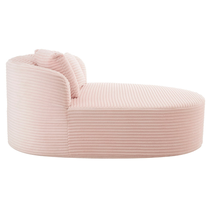 Modern Chaise Lounge Sofa Boneless Couch With Supportive Pillows