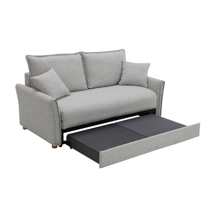 Oren - Chenille Sleeper Sectional Sofa With Storage 2 Toss Pillows - Gray