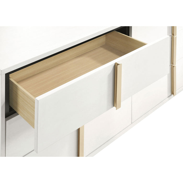 6 Drawer Dresser With Mirror - White