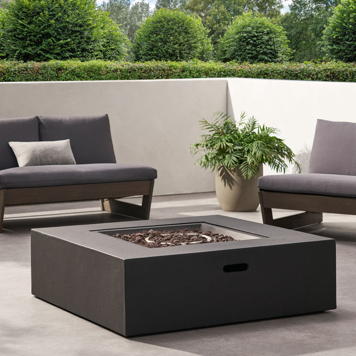 Modern 50,000 Btu Square Fire Table With Propane Tank