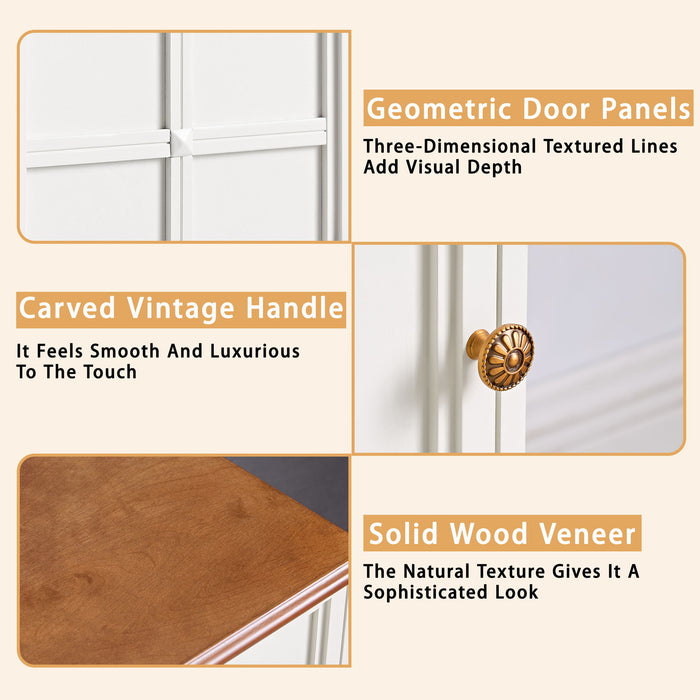 Floor Cabinet With Adjustable Shelf, Storage For Entryway