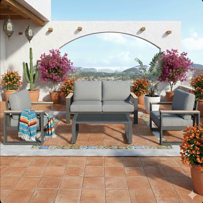 Modern Outdoor Sofa Set With Coffee Table