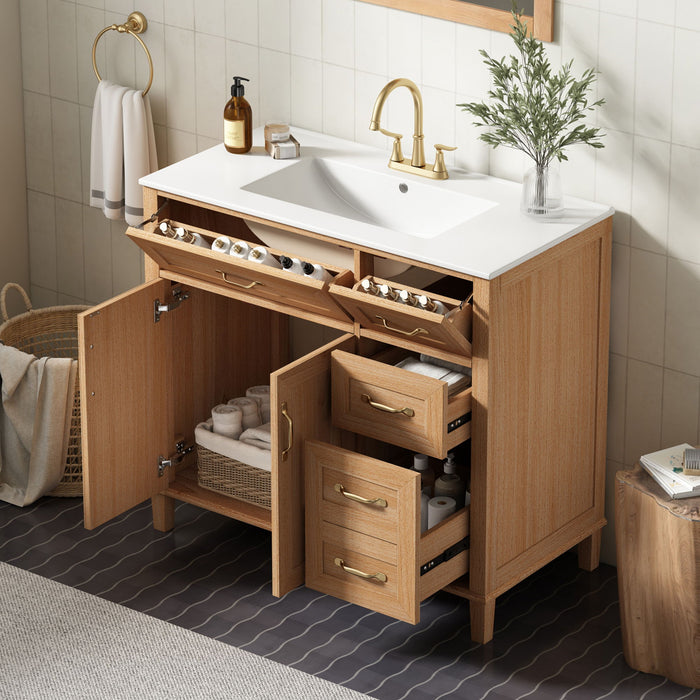 Bathroom Vanity With Sink, Soft Close Doors & Drawers - Wood