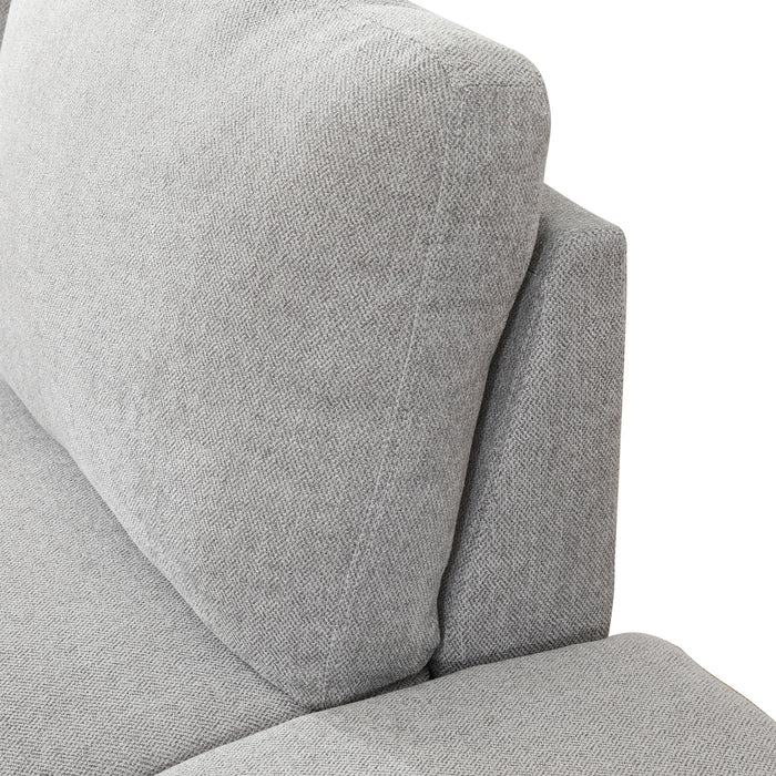 2 Piece L - Shaped Left Chaise Sectional Sofa With Ottoman, Living Room Furniture - White / Gray