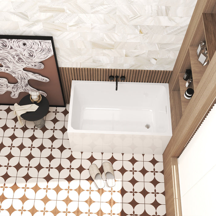 Freestanding Bathtub With Drain, Rectangular Shape