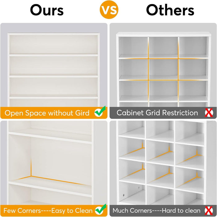 9 Tier Freestanding Shoe Cabinet, With Open Design