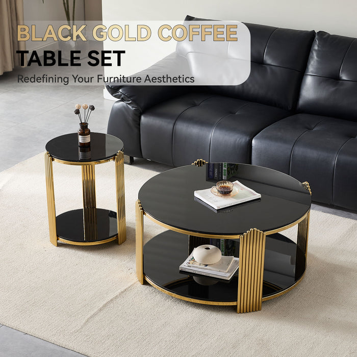Round Table With Double Layer Storage