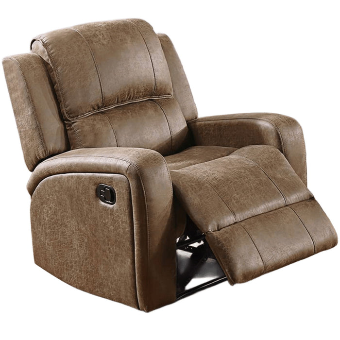 Modern Style Manual Recliner With Square Arms And Tufted Design