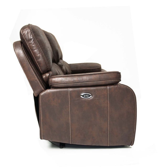 Power Reclining Sofa With Built In USB Port - Chocolate