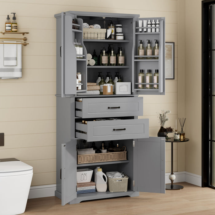 Elegant Multi Functional Storage Cabinet With Slide Rail Drawers, Adjustable Shelves