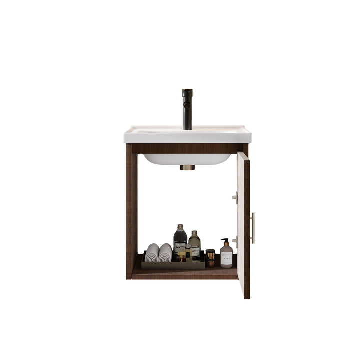 Floating Bathroom Vanity Combo, Wall Mounted Cabinet With Sink & Soft Close Doors For Small Bathrooms