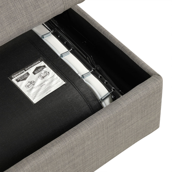 Convertible Folding Sofa Bed Ottoman With Memory Mattress And Tufted Design