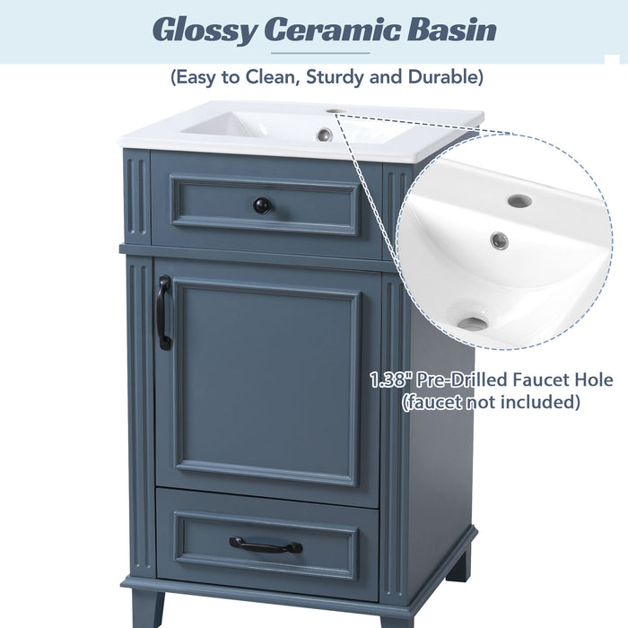Bathroom Vanity With Sink, Drawer & Soft Closing Door