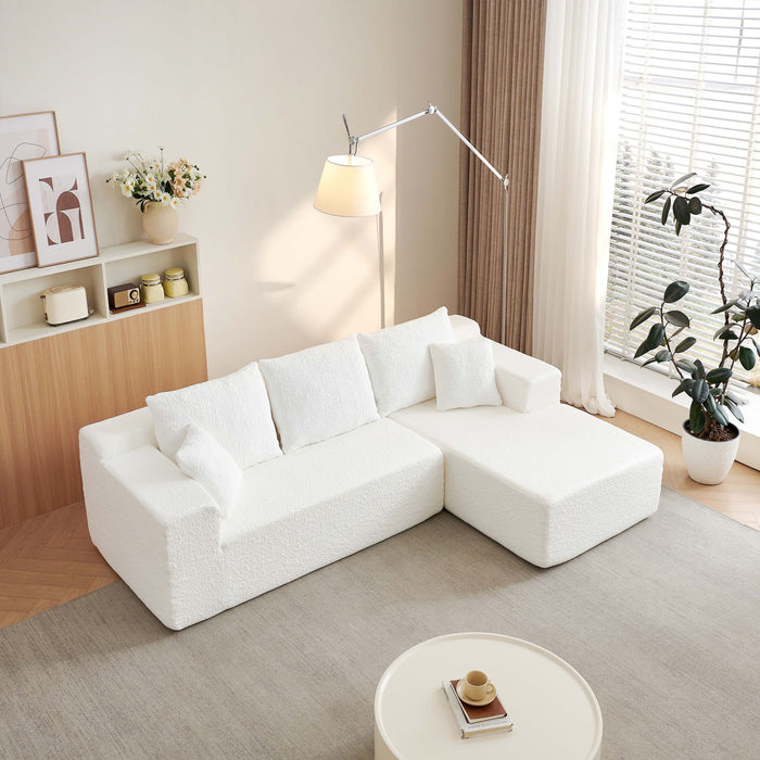 Modular Cloud Sectional Couch With L Shape Chaise, Deep Seat