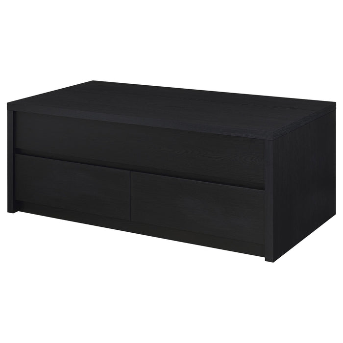 Canyon - Lift Top Table With Dual Drawers Storage Solution - Black