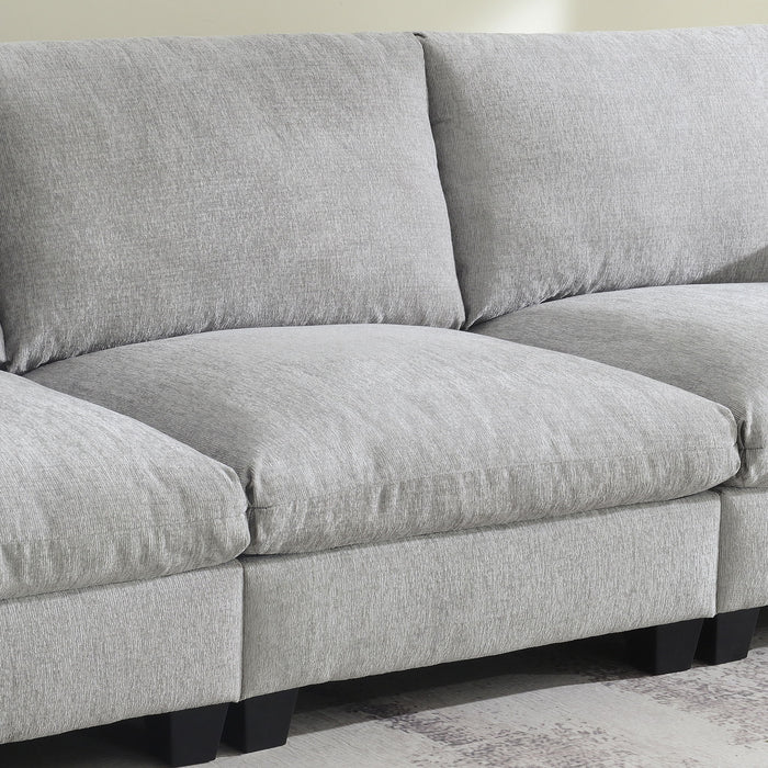 Sectional With Bluetooth Speaker Comfy Cloud Couch Set With Drop Down Table Cup Holders, USB Charger Storage Armrest Wide Seat Sofa