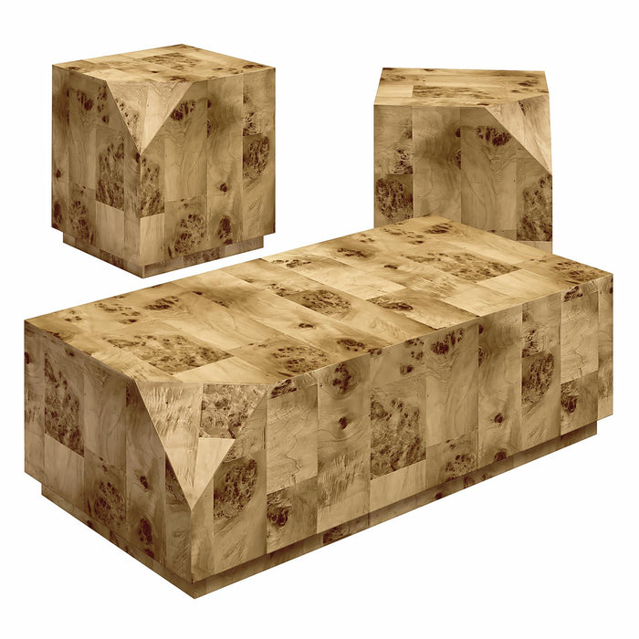 Moxie - 3 Piece Coffee And End Table Set - Brown