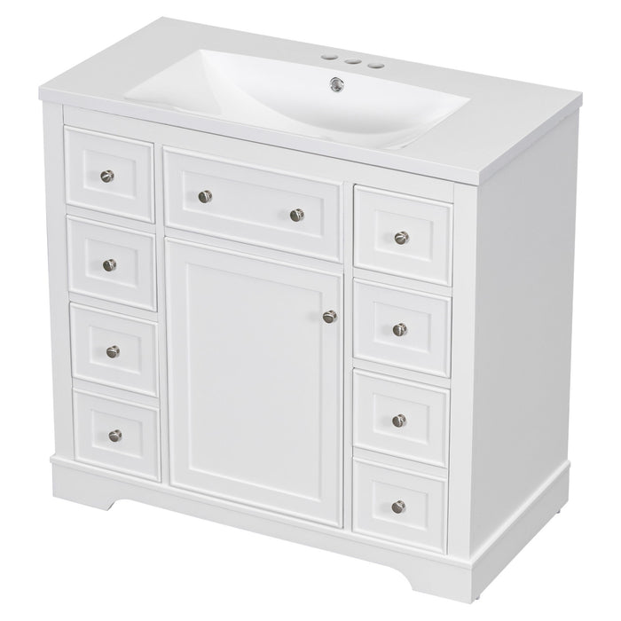 Modern Bathroom Vanity With Sink Combo, 6 Drawers And 1 Cabinet