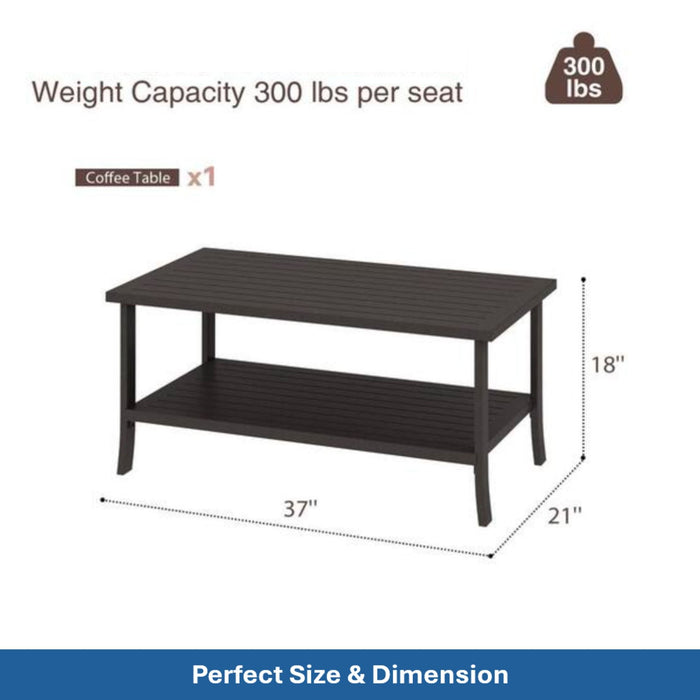 Patio Furniture Set With Coffee Table And Cushions For Backyard