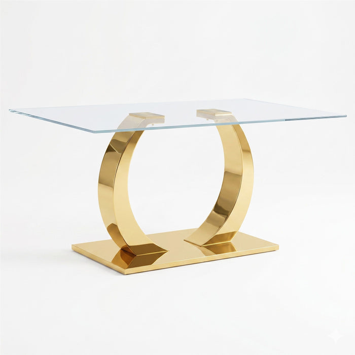 Dining Table For Living Spaces - Gold / Transparent