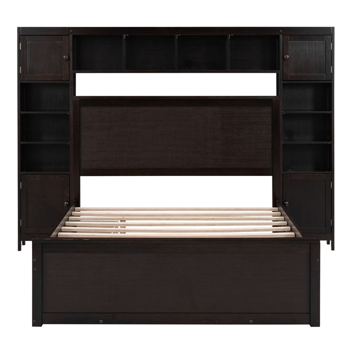 Bed With All In One Cabinet, Shelf And Sockets, Trundle