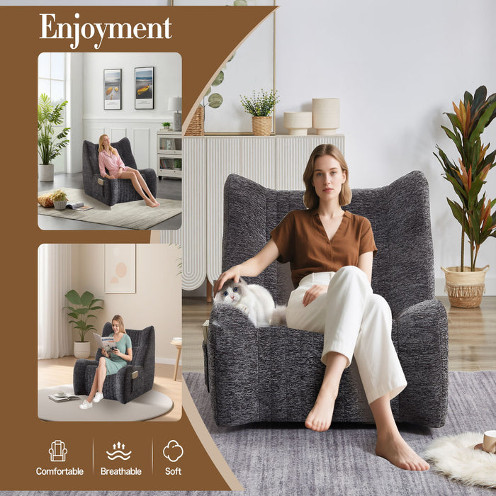 Bean Bag Chair, Lazy Floor Sofa Couch - Gray