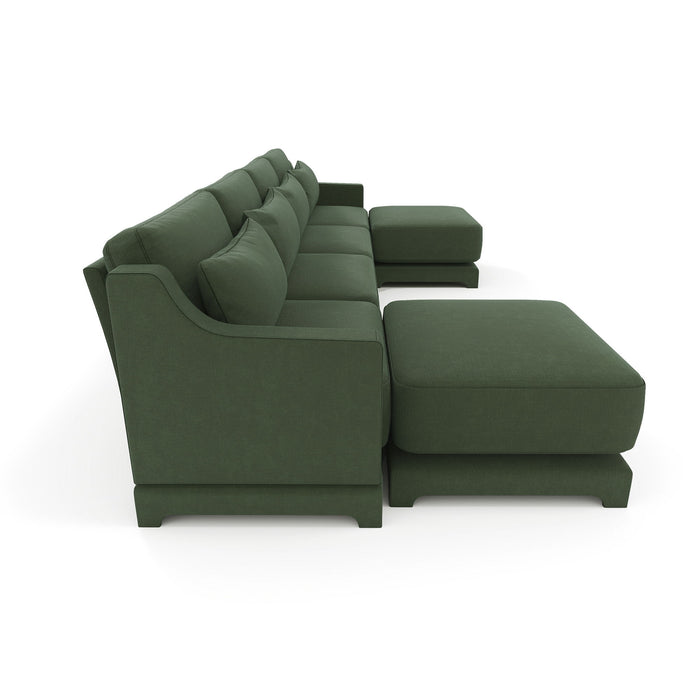 Stylish Sofa With Ottoman And Lumbar Pillows, Ergonomic Design