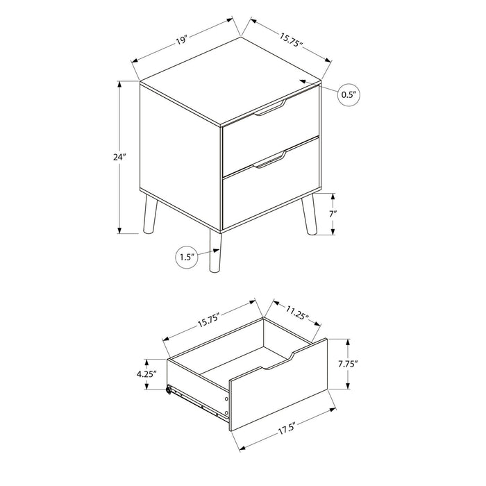 Accent Table With Storage Drawers - Natural