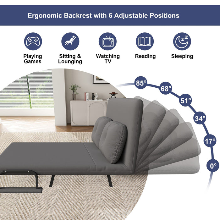 5 In 1 Convertible Sofa Bed For 2 With Adjustable Backrest