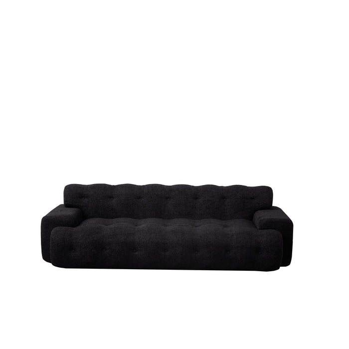 Cloud Series Minimalist Button Tufted Square Arm 3 Seater Sofa