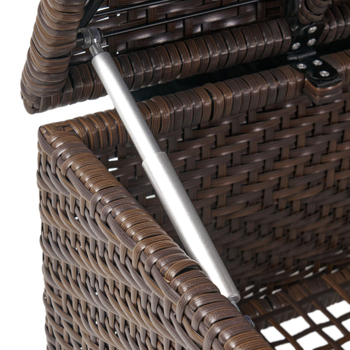 Santiago - Wicker Storage Bench - Brown Multi
