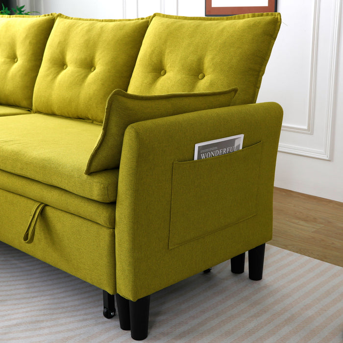 L-Shaped Reversible Chaise Sectional Sofa With Storage