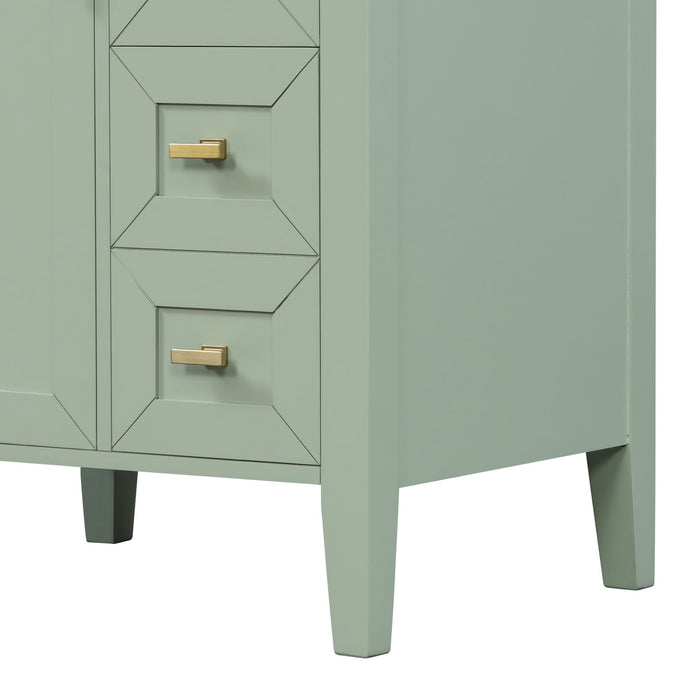 Bathroom Vanity With Sink, 3 Drawers & Cabinet With 2 Tier Door Storage Rack, Soft Close Doors & Drawers