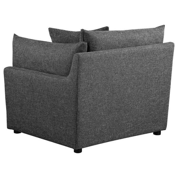 Tomasina - Modular Sofa With Cushions And Padded Arms - Black