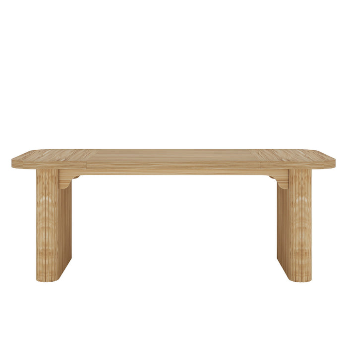 Executive Desk, Large Home Office Computer Workstation With Sturdy Double Pedestal Base, Simple Rectangular Writing & Study Table - Natural Wood