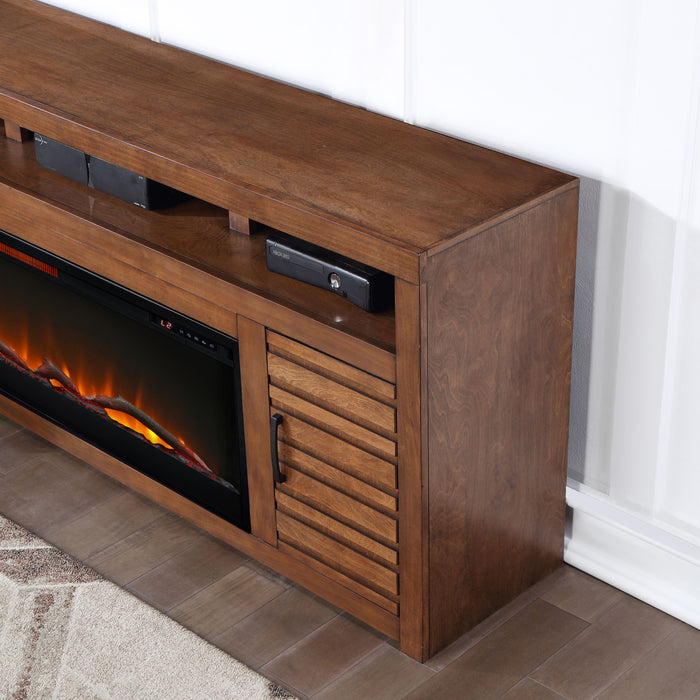 Electric Fireplace TV Stand Console For TVs Up To 95" - Whiskey