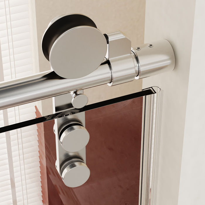 Frameless Single Sliding Shower Doors With Towel Rail & Handle