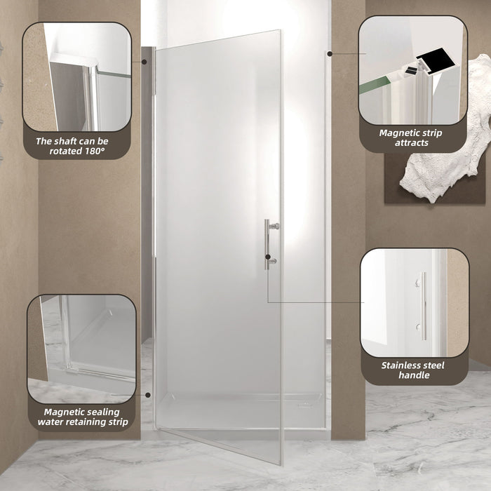 Shower Door With Glass And Explosion Proof Safety Film