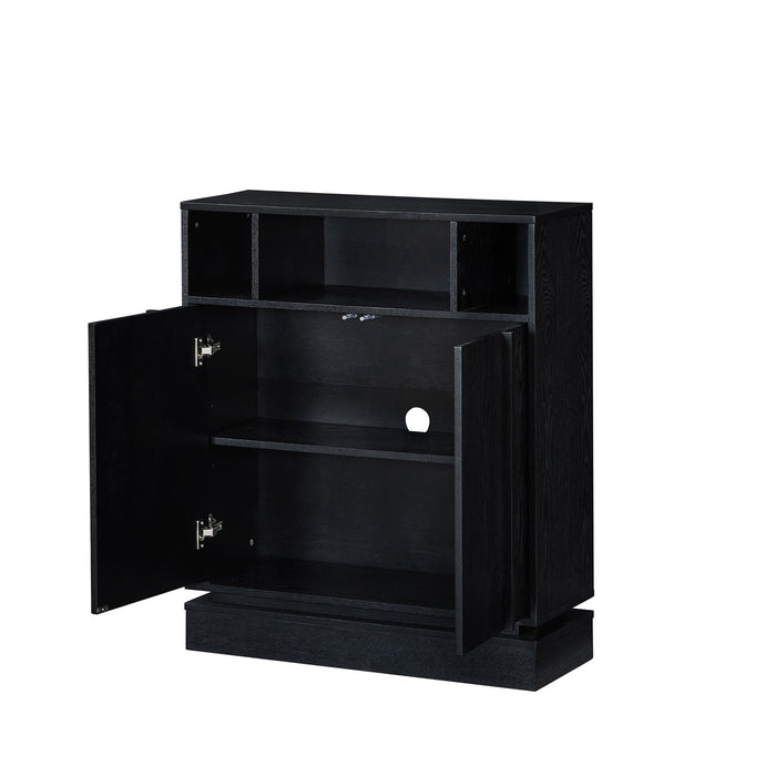 Fluted Sideboard Buffet Cabinet With 2 Doors And Adjustable Shelf, Storage Cabinet For Entryway