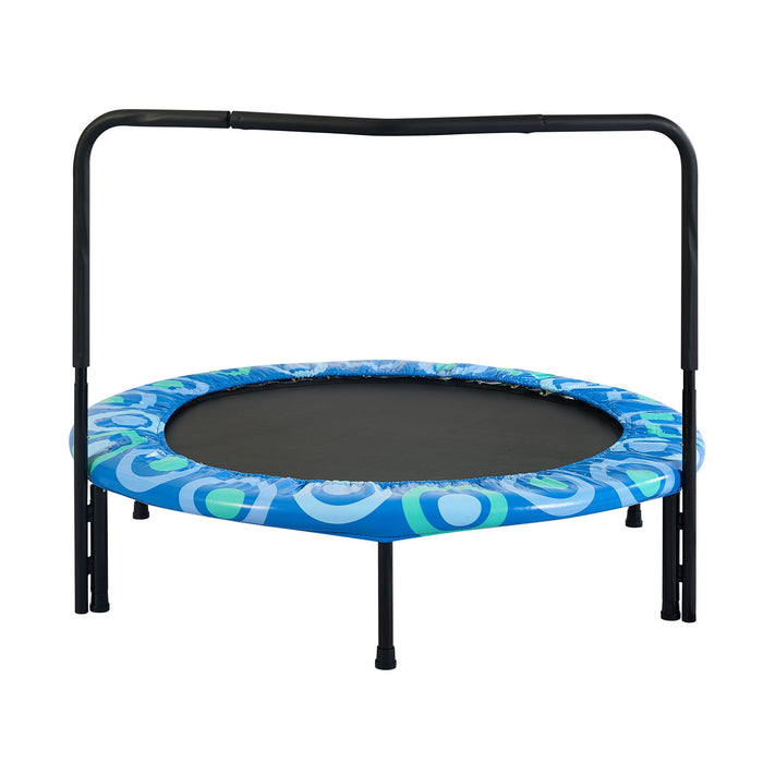 Joy Children's Trampoline With Handrails For Indoor And Outdoor Fun - Blue