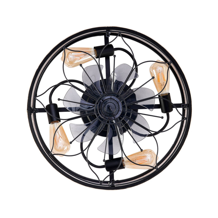 Lotus Bladeless Ceiling Fan With Remote Control For Living Room - Matte Black