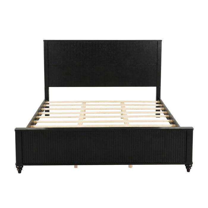 Fluted Platform Bed Frame, No Box Spring Needed