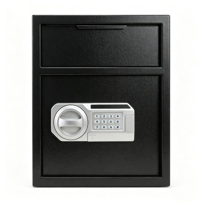 Safe With Drop Slot For Cash Deposits, Multi Scene Safe For Office - Black