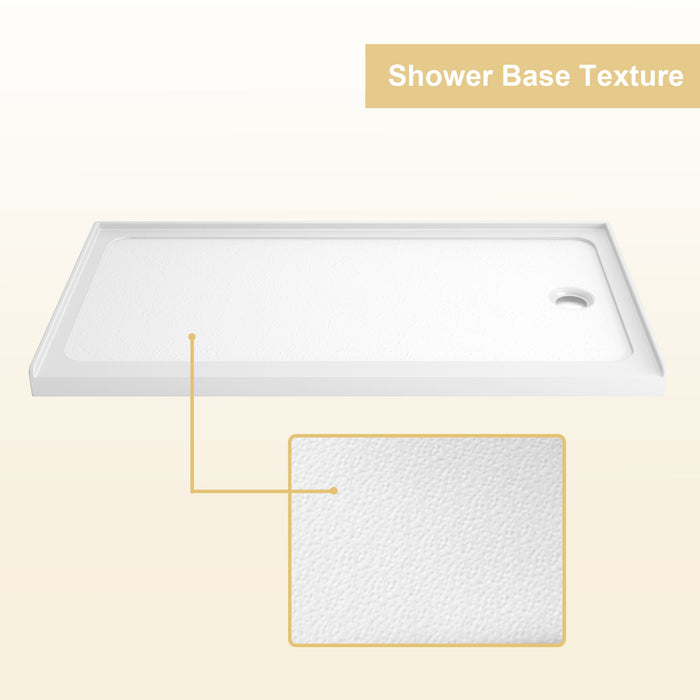 Shower Base Drain With Single Threshold Design