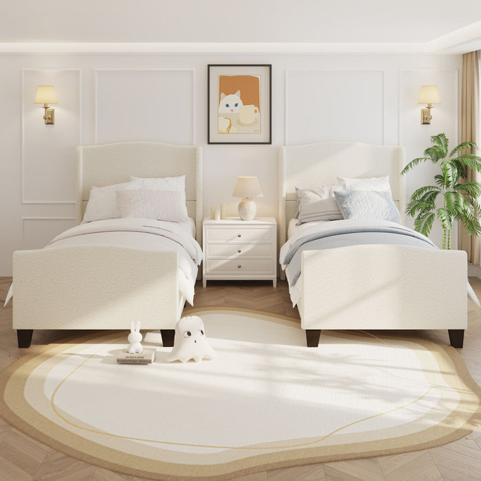 Platform Bed Frame With Tall Headboard And High Footboard