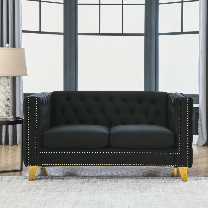 Modern Sofa With Button Tufting, Upholstered Couch For Living Room