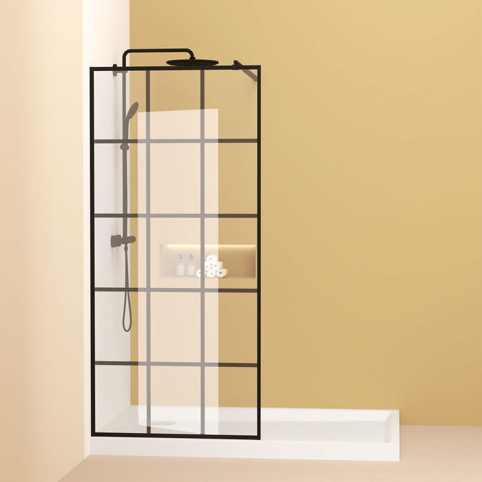 Framed Glass Shower Screen - Matte Black