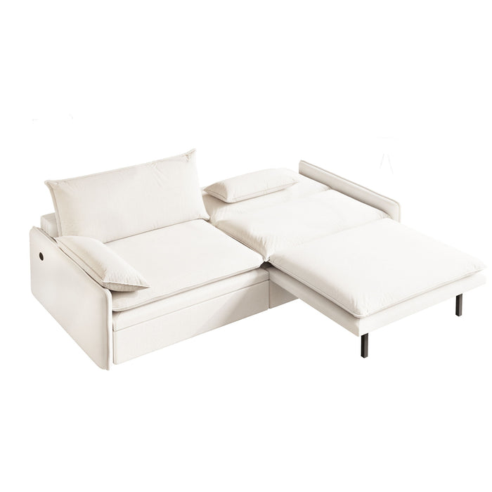 4 Seat Convertible Sleeper Sofa Bed, Modern With Storage