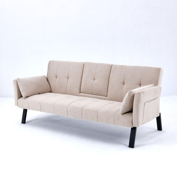 Sofa Bed With Foldable Design And Cup Holder
