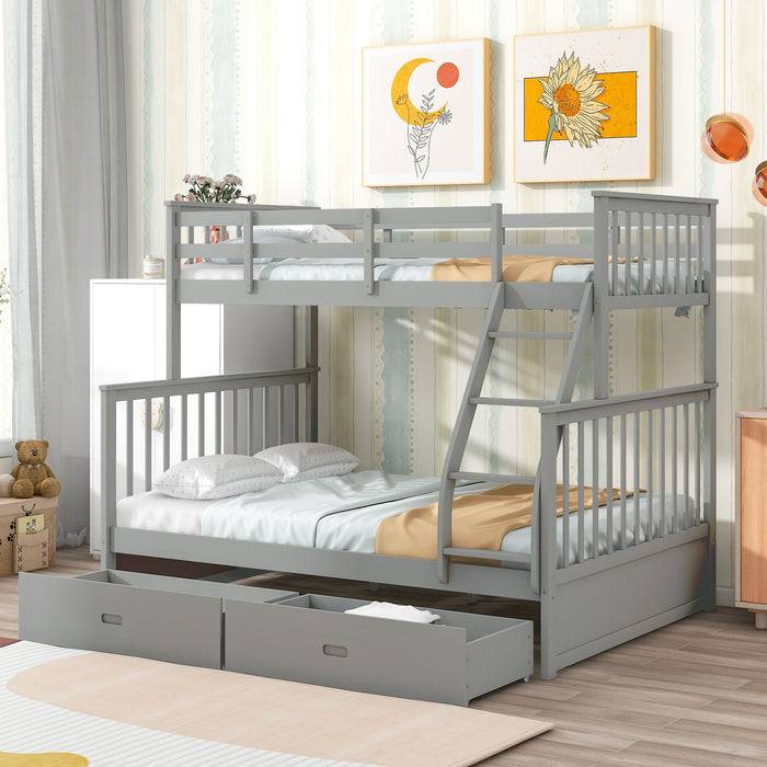 Bunk Bed With Ladder, And Safety Guard Rails